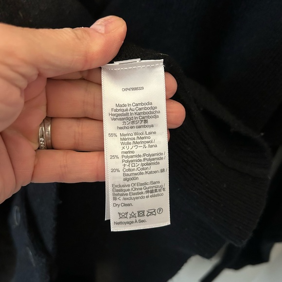 MADEWELL BLACK HARLOW V-NECK OVERSIZED MERINO WOOL BLEND CARDIGAN SIZE MEDIUM - Picture 6 of 6